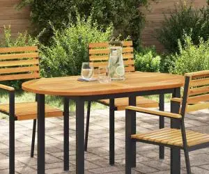 vidaXL Blat de masă 120x70x2,2 cm oval din lemn masiv de tec