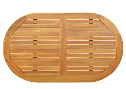 Blat de masă 120x70x2,2 cm oval din lemn masiv de tec - 2/5