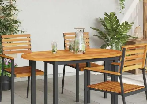 Blat de masă 120x70x2,2 cm oval din lemn masiv de tec - 3/5