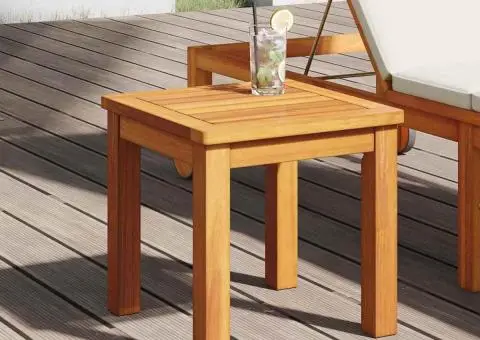 Masă laterală de grădină 35x35x34 cm din lemn masiv de acacia - 3/5