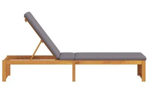 Șezlong cu pernă 200x55x30 cm din lemn solid de acacia - 5/5