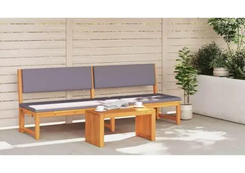 Masă de cafea 70x35x35 cm Lemn masiv Acacia - 3/5