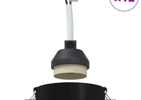 Spoturi încastrate 12 bucăți Pătrat GU10 Negru 91x91 mm - 4/5