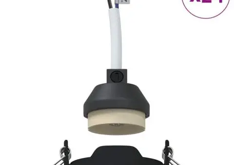 Spoturi încastrate 24 buc Round GU10 Negru Ø90 mm Oțel - 4/5