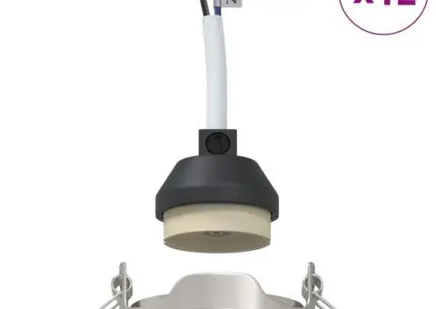 Spoturi încastrate 12 buc Round GU10 Argintiu Ø90 mm Oțel - 4/5