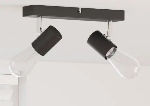 Spotlight pentru Tavan Reglașibil pe Două Direcții Negru E27 - 1/5