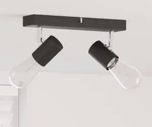 vidaXL Spotlight pentru Tavan Reglașibil pe Două Direcții Negru E27