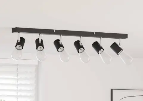 Spot de Plafon 6 Căi Ajustabil Negru E27 - 1/5