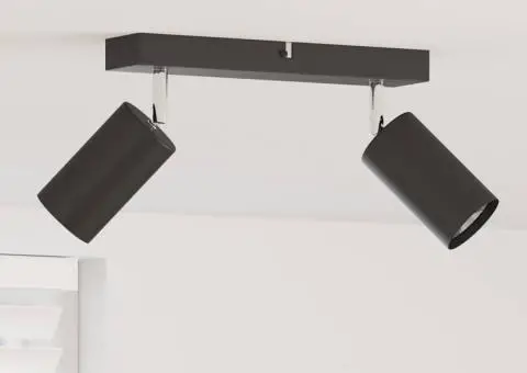Spot pentru Tavan 2 Direcții Reglabil Negru GU10 - 1/5