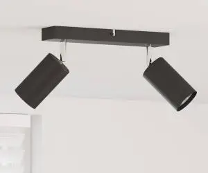 vidaXL Spot pentru Tavan 2 Direcții Reglabil Negru GU10