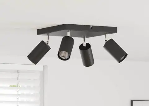 Spot de tavan 4 Way Reglabil Negru GU10 - 1/5