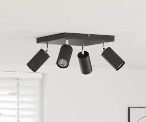 vidaXL Spot de tavan 4 Way Reglabil Negru GU10