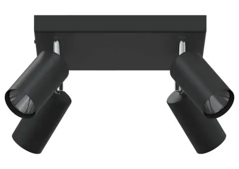 Spot de tavan 4 Way Reglabil Negru GU10 - 3/5