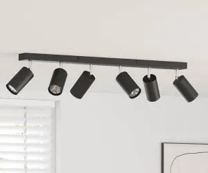 vidaXL Spotlight de Tavan cu 6 Brațe Regabile Negru GU10