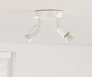 vidaXL Spotlight de Plafon 2 Direcții Reglabil Nichel Periat GU10