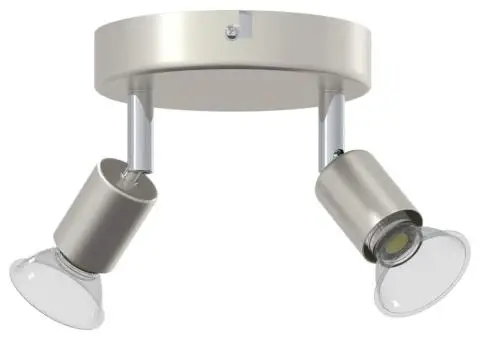 Spotlight de Plafon 2 Direcții Reglabil Nichel Periat GU10 - 3/5