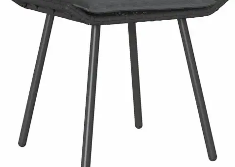 Taburete de grădină, 2 buc., negru, 50x40x45 cm, poliratan - 4/5