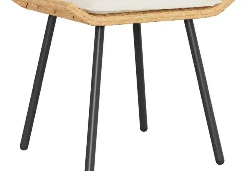 Taburete de grădină, 2 buc., natural, 50x40x45 cm, poliratan - 4/5