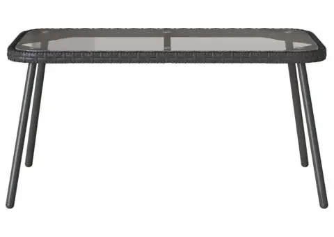 Măsuță de cafea, negru, 90x45x42 cm, poliratan - 5/5