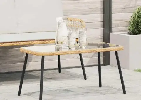 Măsuță de cafea, natural, 90x45x42 cm, poliratan - 1/5