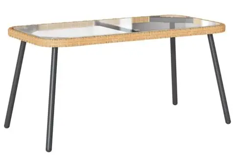 Măsuță de cafea, natural, 90x45x42 cm, poliratan - 2/5