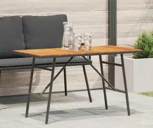 vidaXL Masă de dining - Neagră, 110x55x62 cm, Fabricată din lemn masiv de acacia
