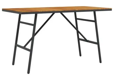 Masă de dining - Neagră, 110x55x62 cm, Fabricată din lemn masiv de acacia - 5/5