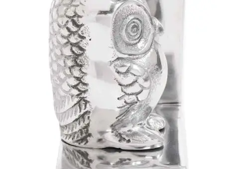 Suporturi cărți 2 buc., argintiu, 7x9x11 cm, aluminiu, bufniță - 3/5