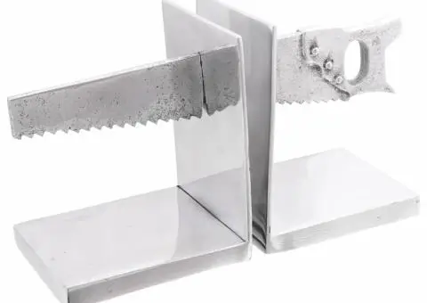 Suporturi cărți 2 buc. argintiu 11x14x17,5cm aluminiu ferăstrău - 3/5