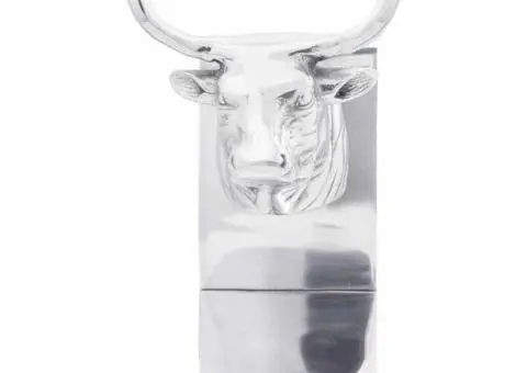 Suporturi cărți 2 buc., argintiu, 17x15x27 cm, aluminiu, taur - 4/5