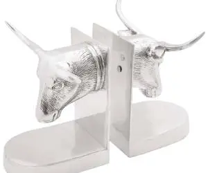 vidaXL Suporturi cărți 2 buc., argintiu, 21,5x15,5x20 cm, aluminiu, taur