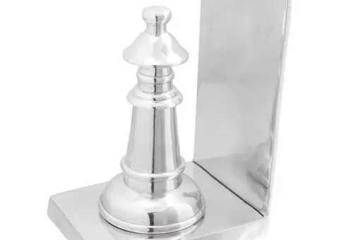 Suporturi cărți 2 buc., argintiu, 11x12x19,5 cm, aluminiu, șah - 2/5