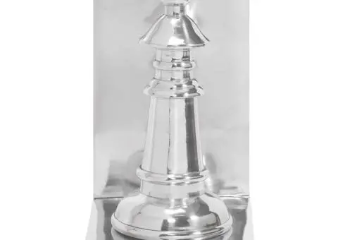 Suporturi cărți 2 buc., argintiu, 11x12x19,5 cm, aluminiu, șah - 5/5