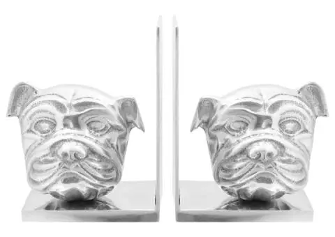 Suporturi cărți 2 buc., argintiu, 8x12x16,5 cm, aluminiu, câine - 5/5