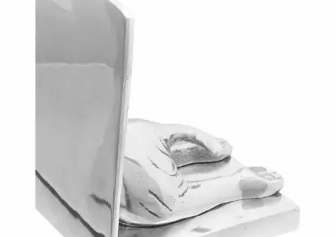 Suporturi cărți 2 buc., argintiu, 12x15x18 cm, aluminiu, câine - 2/5