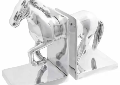 Suporturi cărți 2 buc., argintiu, 11x14x25 cm, aluminiu, cal - 3/5