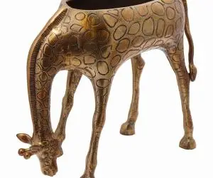 vidaXL Vas de gheață formă de girafă, alamă, 49x22x39 cm, aluminiu
