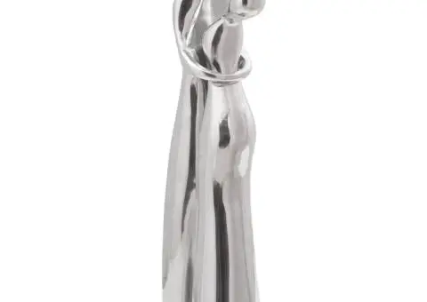 Sculptură, argintiu, 10x16x49 cm, aluminiu - 3/5