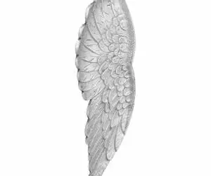 vidaXL Sculptură aripi mică, argintiu, 17x5x59 cm, aluminiu