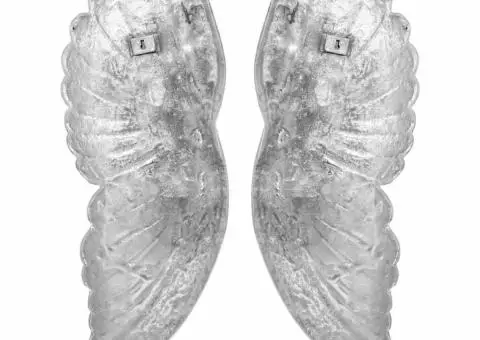 Sculptură aripi mică, argintiu, 17x5x59 cm, aluminiu - 3/5