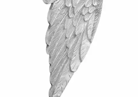 Sculptură aripi mică, argintiu, 17x5x59 cm, aluminiu - 5/5