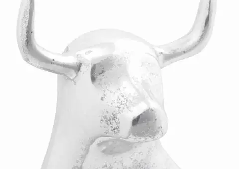 Sculptură taur, argintiu, 22x9,5x34 cm, aluminiu - 5/5