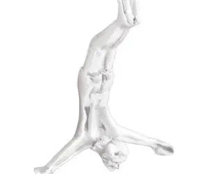 vidaXL Sculptură om în cadere, argintiu, 22x8x25 cm, aluminiu