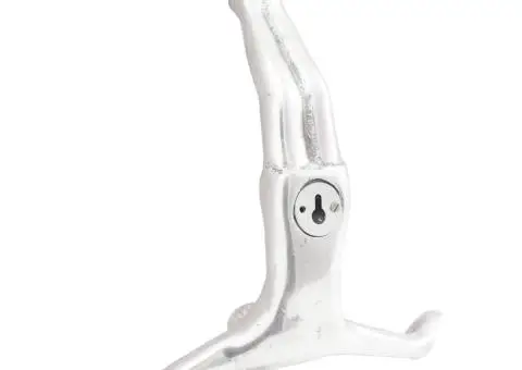 Sculptură om în cadere, argintiu, 22x8x25 cm, aluminiu - 2/5