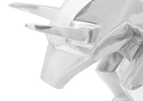 Sculptură taur, argintiu, 74x23x39 cm, aluminiu - 5/5