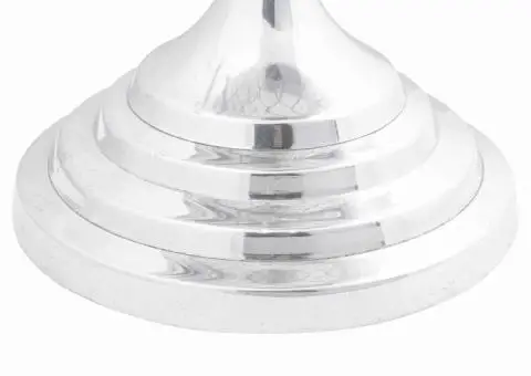 Sculptură glob, argintiu, 16.5x14x26 cm, aluminiu - 5/5