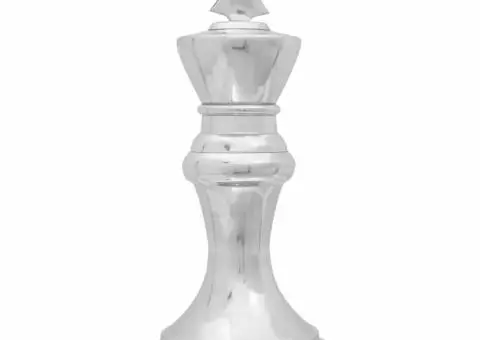 Sculpturi şah, 2 buc., argintiu, aluminiu - 5/5