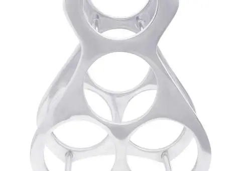 Suport de vinuri, argintiu, 23x14x28 cm, aluminiu - 2/5