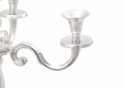 Suport de lumânări, argintiu, 39x39x60 cm, aluminiu - 4/5