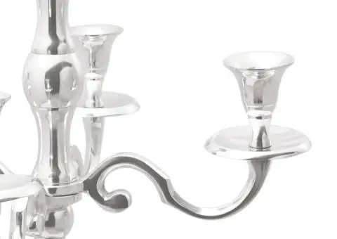 Suport de lumânări, argintiu, 32x32x79,5 cm, aluminiu - 4/5